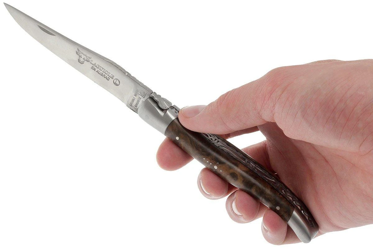 Laguiole En Aubrac 12cm Doubles Platines, Loupe De Noyer, L0712LYI-FSB1 9 Laguiole En Aubrac 12cm Doubles Platines, Loupe De Noyer, L0712LYI-FSB1 – Image 7