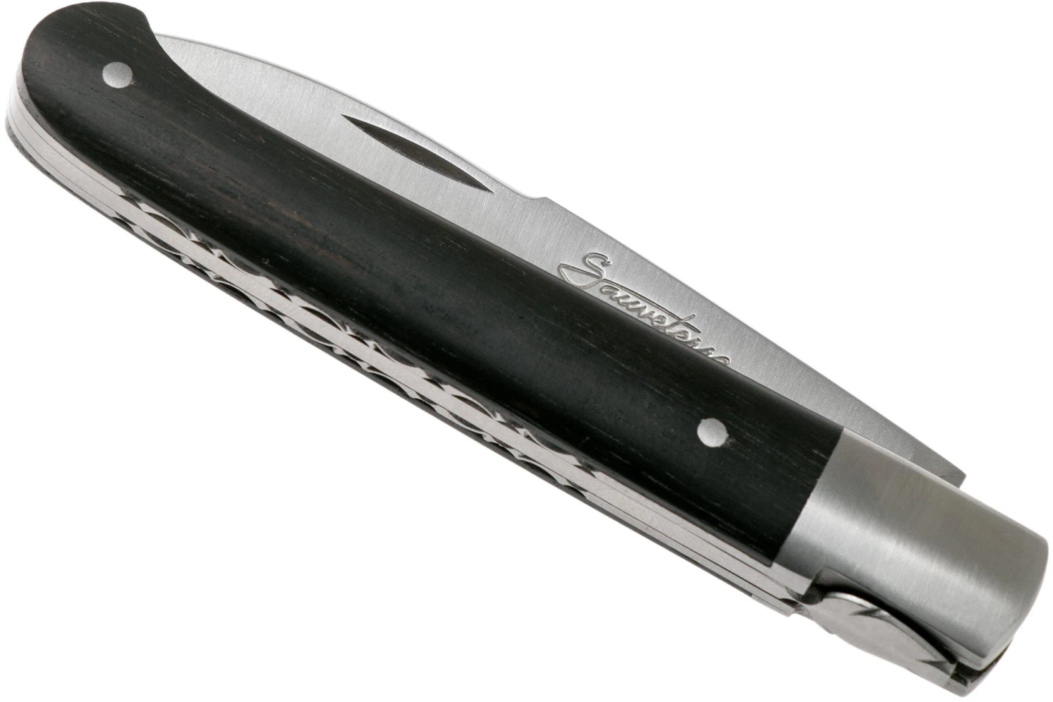 Laguiole En Aubrac Sauveterre 9 Cm Guillocheés Bois D'ébène, Couteau De Gentleman 6 Laguiole En Aubrac Sauveterre 9 Cm Guillocheés Bois D'ébène, Couteau De Gentleman – Image 4