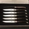 Coffret De 6 Couteaux De Table LAGUIOLE Manches En Frêne Densifié Lame Brillante Par Forge De Laguiole -Laguiole Coffret de 6 ctx de table LAGUIOLE manches en frene densifie lame brillante