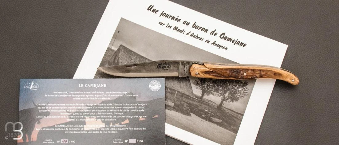 Couteau " Buron De Camejane " Laguiole Plein Manche Châtaigner De La Gerle Par Forge De Laguiole - Série Limitée 6 Couteau " Buron De Camejane " Laguiole Plein Manche Châtaigner De La Gerle Par Forge De Laguiole - Série Limitée – Image 4