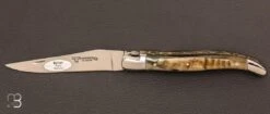 Couteau Laguiole En Aubrac Corne De Bélier Doubles Platines Laiton