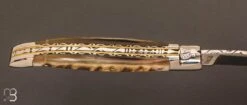 Couteau Laguiole En Aubrac Corne De Bélier Doubles Platines Laiton -Laguiole Couteau Corne de belier doubles platines laiton Laguiole en Aubrac 4 zoom