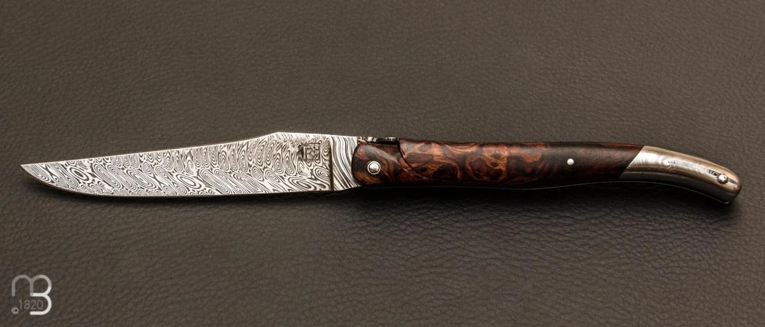 Couteau De Collection Laguiole 12 Cm Loupe De Bois De Fer Et Damas Par Rozelier Fabien- Ty Coutelier 3 Couteau De Collection Laguiole 12 Cm Loupe De Bois De Fer Et Damas Par Rozelier Fabien- Ty Coutelier