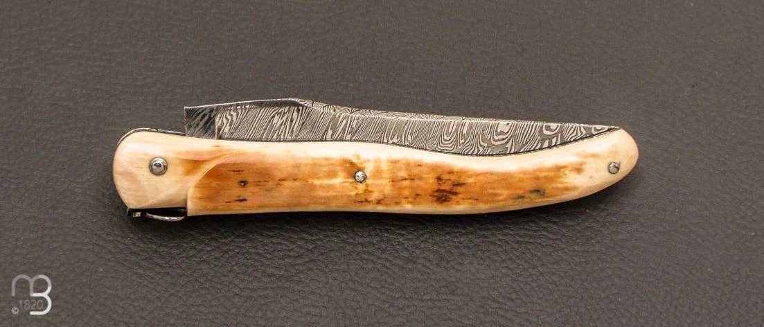 Couteau " Laguiole 13 Cm" Pièce Unique Damas Et Mammouth Par Rozelier Fabien- Ty Coutelier 6 Couteau " Laguiole 13 Cm" Pièce Unique Damas Et Mammouth Par Rozelier Fabien- Ty Coutelier – Image 4