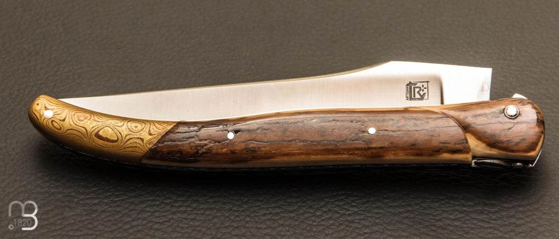 Couteau De Collection Laguiole 15 Cm Mammouth Et Mokumé Par Rozelier Fabien- Ty Coutelier 8 Couteau De Collection Laguiole 15 Cm Mammouth Et Mokumé Par Rozelier Fabien- Ty Coutelier – Image 6