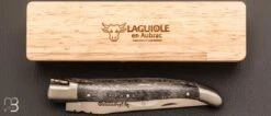 Couteau Laguiole En Aubrac Erable Ondé Noir Brossé - Acier 12c27 Mat -Laguiole Couteau Laguiole Aubrac Erable onde noir brosse Acier 12c27 mat 3 zoom