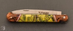 Couteau Laguiole Droit 13 Cm Par Laguiole En Aubrac - Loupe D'Aulne Et Peuplier Vert -Laguiole Couteau Laguiole Aubrac Loupe Aulne peuplier vert 3 zoom