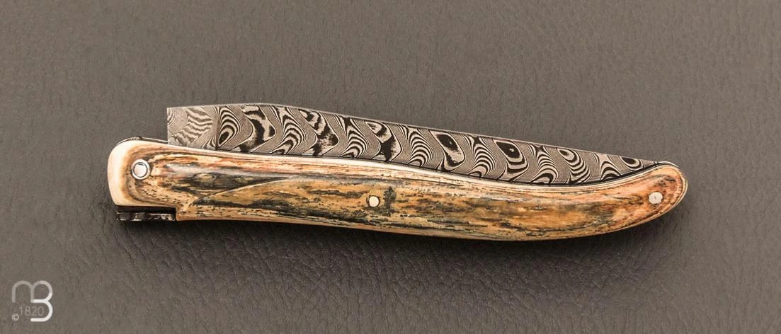 Couteau Laguiole En Aubrac 12 Cm Manche En Ivoire De Mammouth Et Lame En Damas De Markus Balbach 9 Couteau Laguiole En Aubrac 12 Cm Manche En Ivoire De Mammouth Et Lame En Damas De Markus Balbach – Image 7