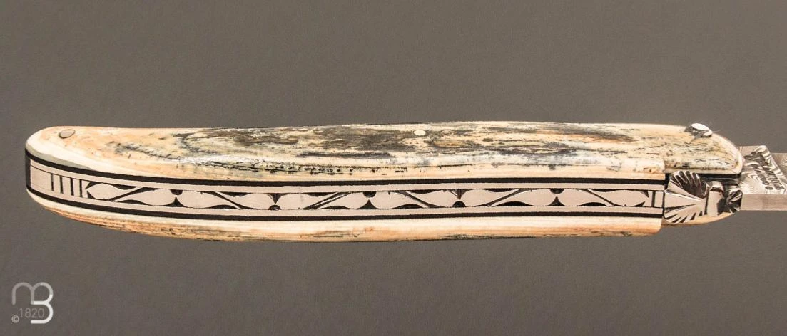 Couteau Laguiole En Aubrac 12 Cm Manche En Ivoire De Mammouth Et Lame En Damas De Markus Balbach 7 Couteau Laguiole En Aubrac 12 Cm Manche En Ivoire De Mammouth Et Lame En Damas De Markus Balbach – Image 5