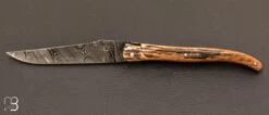 Couteau " Laguiole Authentique 13 Cm" Pièce Unique Damas Et Mammouth Par Rozelier Fabien- Ty Coutelier