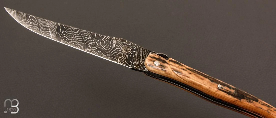 Couteau " Laguiole Authentique 13 Cm" Pièce Unique Damas Et Mammouth Par Rozelier Fabien- Ty Coutelier 6 Couteau " Laguiole Authentique 13 Cm" Pièce Unique Damas Et Mammouth Par Rozelier Fabien- Ty Coutelier – Image 4