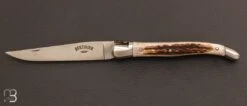 Couteau " Laguiole Berthier " Bois De Cerf 13 Cm Lame En Acier XC75