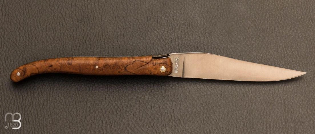 Couteau Laguiole En Aubrac 12 Cm Manche Loupe De Teck 4 Couteau Laguiole En Aubrac 12 Cm Manche Loupe De Teck – Image 2