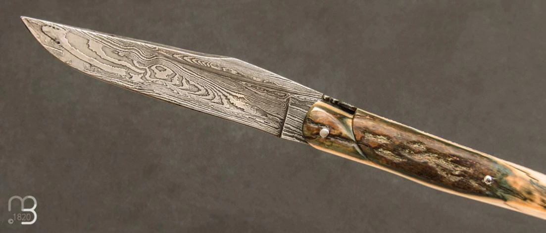 Couteau De Collection Laguiole "Queue De Scorpion" 13 Cm Damas Et Mammouth Par Rozelier Fabien- Ty Coutelier 5 Couteau De Collection Laguiole "Queue De Scorpion" 13 Cm Damas Et Mammouth Par Rozelier Fabien- Ty Coutelier – Image 3