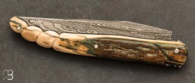 Couteau De Collection Laguiole "Queue De Scorpion" 13 Cm Damas Et Mammouth Par Rozelier Fabien- Ty Coutelier 7 Couteau De Collection Laguiole "Queue De Scorpion" 13 Cm Damas Et Mammouth Par Rozelier Fabien- Ty Coutelier – Image 5