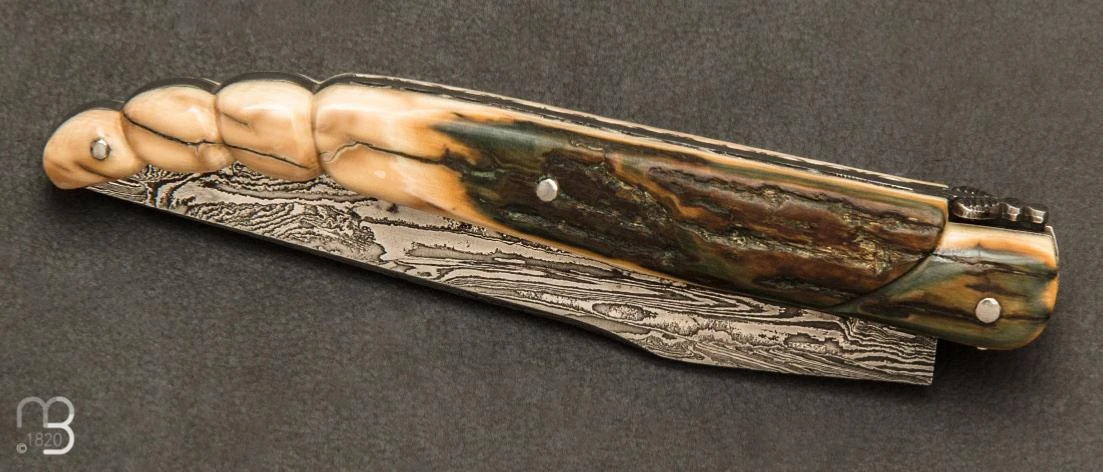 Couteau De Collection Laguiole "Queue De Scorpion" 13 Cm Damas Et Mammouth Par Rozelier Fabien- Ty Coutelier 8 Couteau De Collection Laguiole "Queue De Scorpion" 13 Cm Damas Et Mammouth Par Rozelier Fabien- Ty Coutelier – Image 6