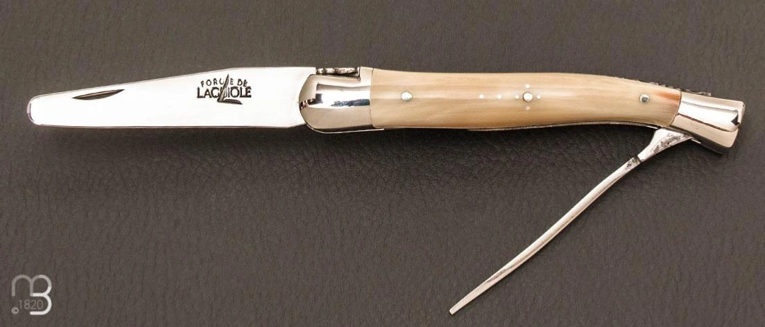 Couteau Cure-pipe Laguiole Calumet Corne Blonde 3 Couteau Cure-pipe Laguiole Calumet Corne Blonde