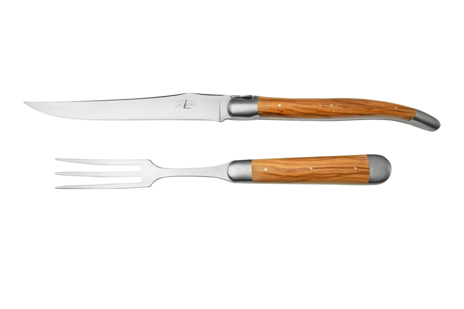 Forge De Laguiole Carving Set Olivewood, 1217INOLF17, Set à Trancher En Bois D'olivier 3 Forge De Laguiole Carving Set Olivewood, 1217INOLF17, Set à Trancher En Bois D'olivier