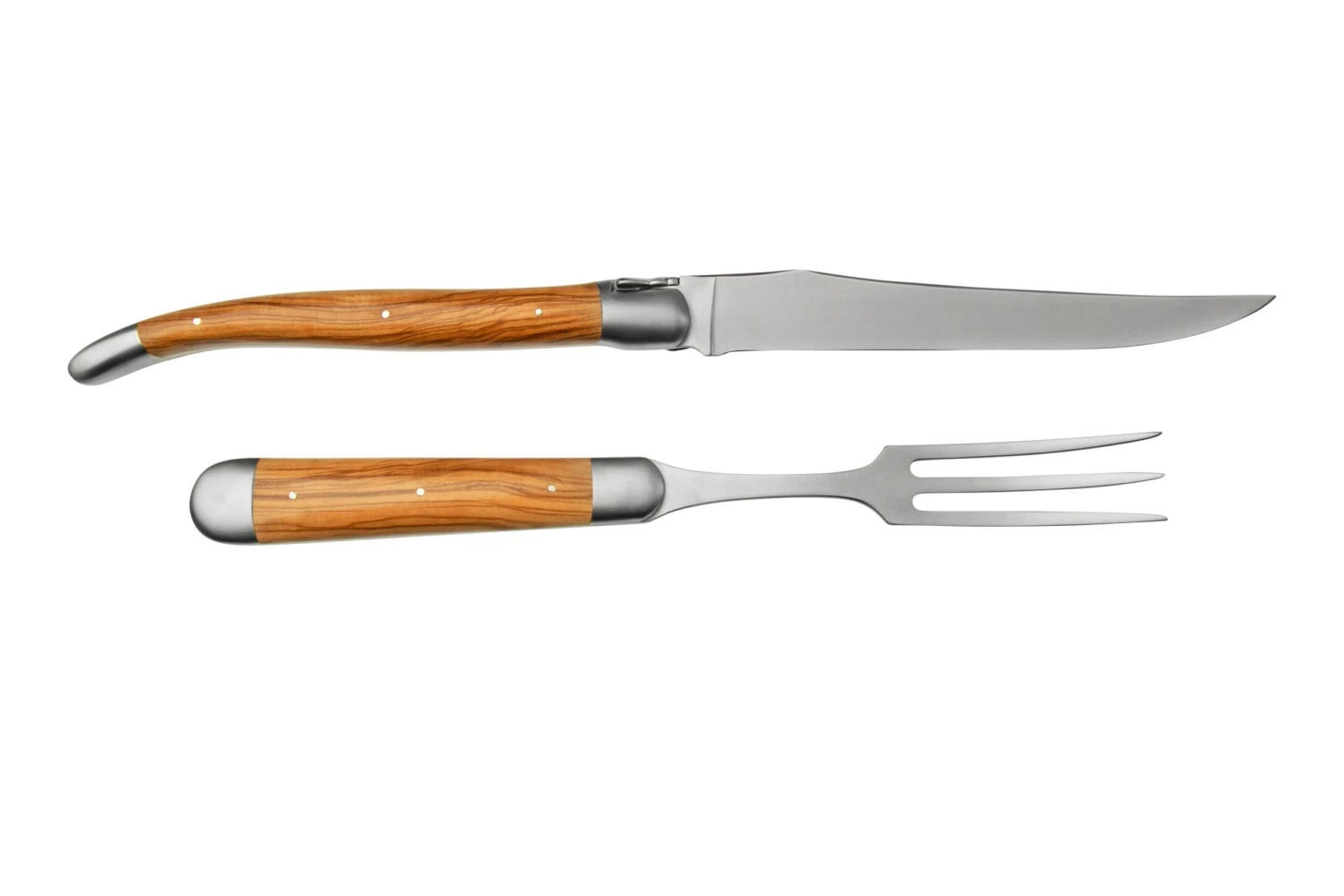 Forge De Laguiole Carving Set Olivewood, 1217INOLF17, Set à Trancher En Bois D'olivier 4 Forge De Laguiole Carving Set Olivewood, 1217INOLF17, Set à Trancher En Bois D'olivier – Image 2