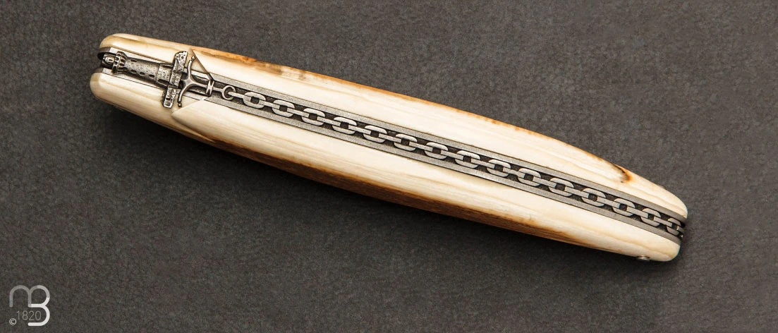 Couteau De Collection Laguiole Damas Et Mammouth Par Virgilio Munoz 6 Couteau De Collection Laguiole Damas Et Mammouth Par Virgilio Munoz – Image 4