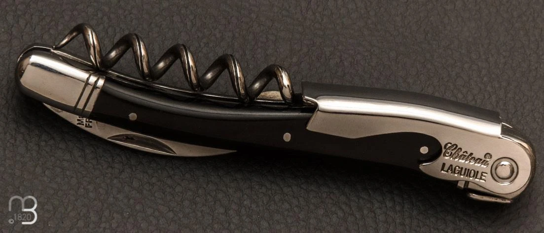 Couteau Sommelier Château Laguiole Manche En Corne Noire 3 Couteau Sommelier Château Laguiole Manche En Corne Noire