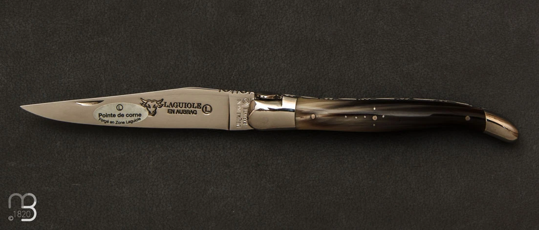 Couteau Laguiole Aubrac Corne Blonde Coquille 3 Couteau Laguiole Aubrac Corne Blonde Coquille