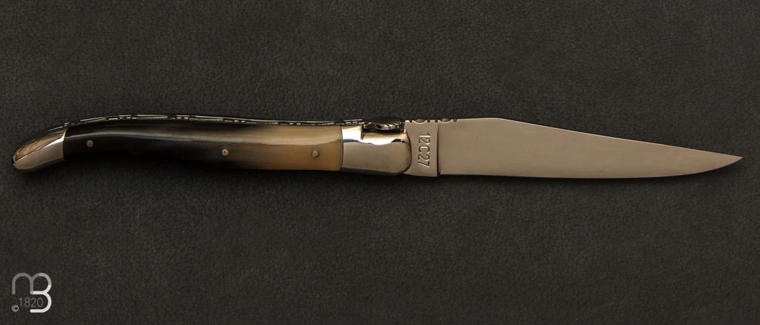 Couteau Laguiole Aubrac Corne Blonde Coquille 4 Couteau Laguiole Aubrac Corne Blonde Coquille – Image 2