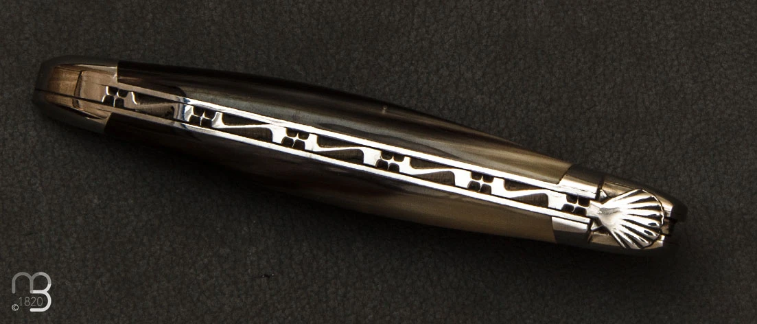 Couteau Laguiole Aubrac Corne Blonde Coquille 6 Couteau Laguiole Aubrac Corne Blonde Coquille – Image 4